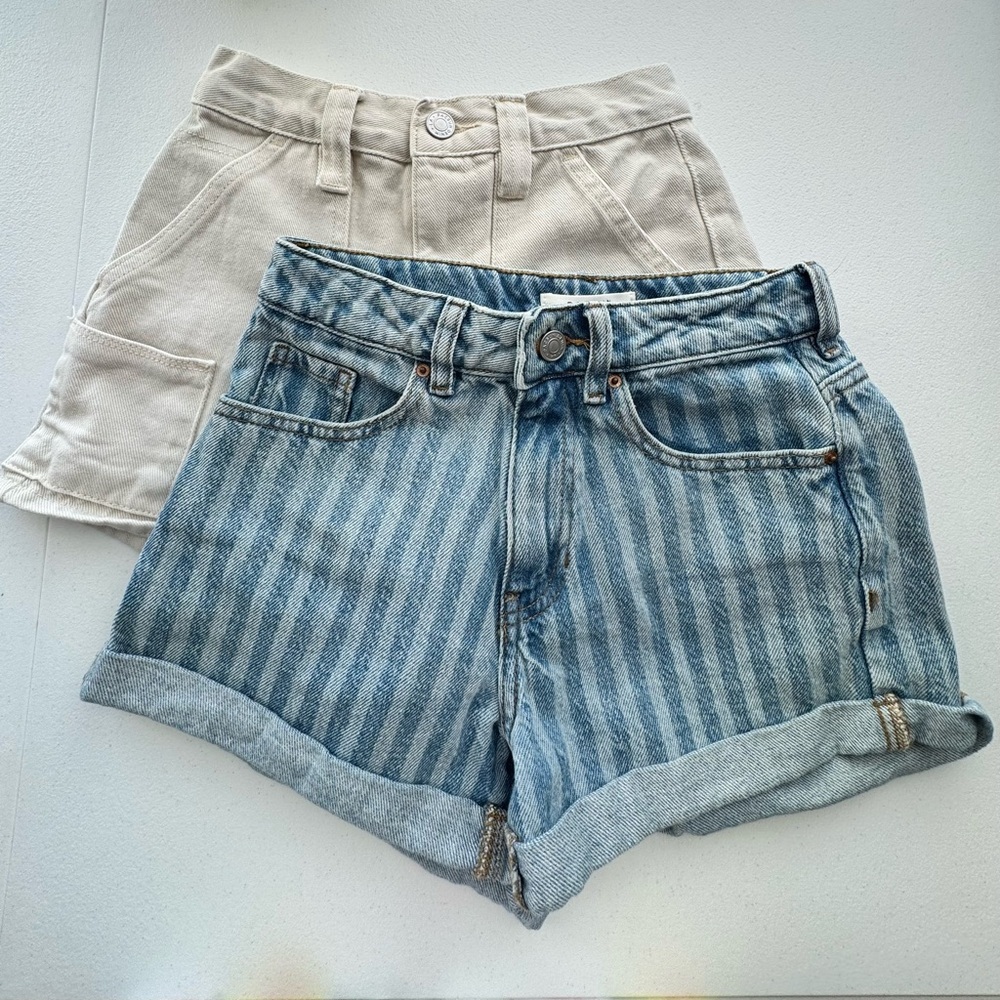 PacSun Denim Shorts Bundle Size 23 Workwear + Mom Shorts y2k Festival